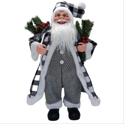 China 2021 New Arrival 24inch Fabric Christmas Stand Santa Claus Decoration Christmas Window Displays for sale