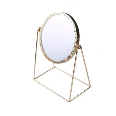 China Vintage 360 ​​Rotation Single Sided Metal Jewery Box Makeup Mirror Vanity Mirror Cosmetic Mirror for sale