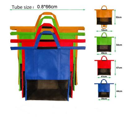 China 4pcs Waterproof and Reusable Functional Mesh Storage Bag Reusable Foldable Storage Trolley Shopping Bag for sale