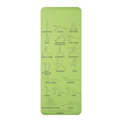 China Non-Slip Tape Yoga Instructional Mat for sale