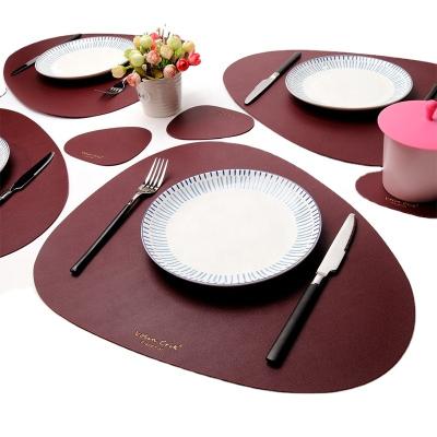 China Sustainable High Qulity Irregular Shape Kitchen Place Decorative Rug And Coaster Set for sale