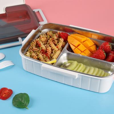 China Leakproof Freshness Preservation 3 Compartment 304 Stainless Steel Lunch Bento Box For Kids for sale