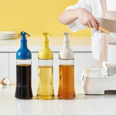 China 500ml*3 Multifunctional Soy Sauce Kitchen Cooking Vinegar Oil Dispenser Glass Leakproof Bottle for sale