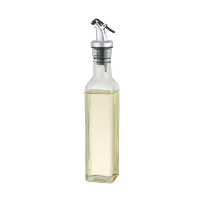 China Multifunctional Kitchen Olive Oil Frying Oil Dispenser 250ml Vinegar Glass Oil Bottle With Lid for sale