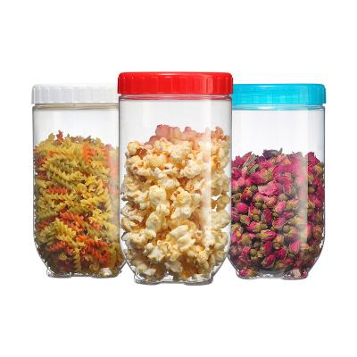 China Multifunctional High Quality Plastic Storage Jar Food Storage Container With Lid for sale