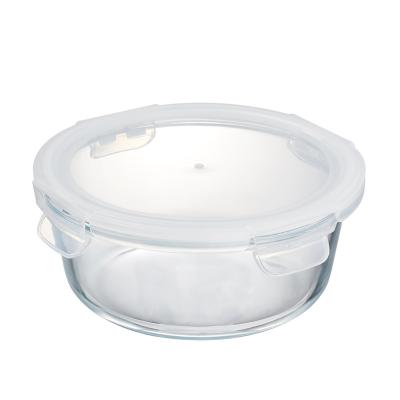 China Freshness Preservation Customized Logo Stackable Borosilicate Glass Food Storage Box Container for sale