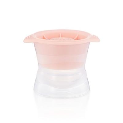 China Large Sustainable Custom Sanitary Silicon Round Shaped Design Ice Cream Cube Tray for sale