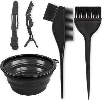 China JunYi Plastic Salon Brush 5Pcs/Set Plastic Hair Coloring Tinting Tools Stick Comb Brush Hair Claw Hair Dyeing Kit Mixing Bowl for sale