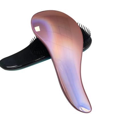 China Compact Factory Price Plating Plastic Handle Comb Wholesale Massage Brush Custom Logo Hair Detangling Hair Brush for sale