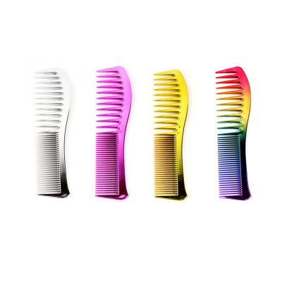 China 2022 Hot Bling New Fashion Duct Plating Rounded Teeth Comb Plastic Long Double Tooth Detangling Hair Brush Comb For Women for sale