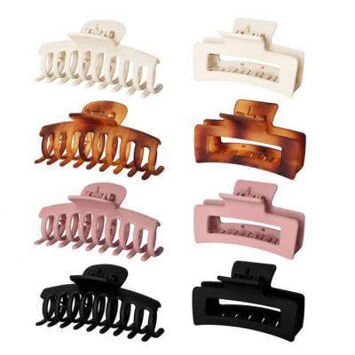 China Korean Newest Big Clip Hair Grab Resin Ponytail Hair Accessories Clips Large Square Strong Teeth Hair Clips Hair Claw For Thick Hair Women for sale