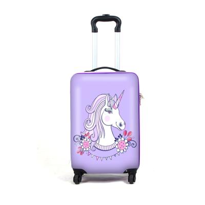 China Cheap Bottom Travel ABS Airplane Boarding Kids Travel Luggage Bag Trolley 18 Inch Movie Character Child Luggage for sale