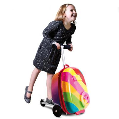 China 3D Handlebar Adjustable Height Customized Design Trolley Kids Scooter Luggage Airport Suitcase Kids Scooter for Teenagers for sale