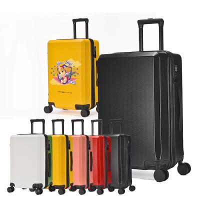 China Custom American tourists cheap carbon printing crate luggage waist carryon trolley design eco-friendly material for sale