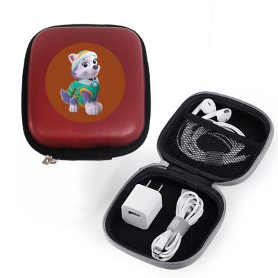 China Portable Mini EVA PU Earphone Case Logo Hard Protective Carrying Storage Earphone Storage Bag Custom Earbud Case for sale