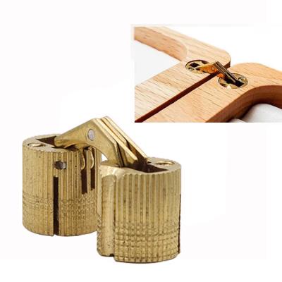 China Furniture Fittings Small Brass Barrel Hardware Invisible Hinges for sale