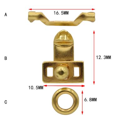 China Wooden Metal Jewelry Ring Box Vintage Clasps Metal Button Press Lock for sale