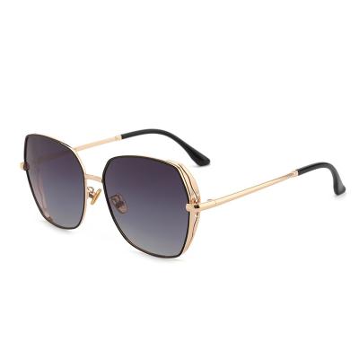 China Fashion Sunglasses Wholesale Logo Big Frame Retro Custom Made High Quality UV400 Polarized Metal Sunglasses for sale