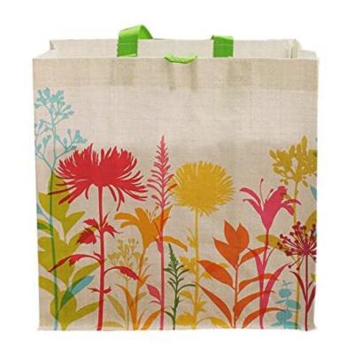 China Custom Reusable Grocery Bags Eco - Friendly Eco Tote Burlap Jute Shopping Bag for sale