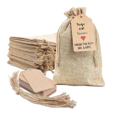 China Custom Drawstring Bag Burlap Gift Bags with Drawstring Burlap Hemp Drawstring Pouch for Gift Coffee Treat Candy Bag for sale