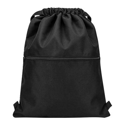 China Wholesale Custom Waterproof 600D Polyester Drawstring Backpack String Bag Sports Gym Waterproof Bag With Side Pocket For Women Men for sale