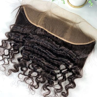 China Wholesale Body Wave 10a Natural Virgin Human Raw Brazilian Hair Extension 12a Supplier Transparent 100% Aligned Deep Wave 13x4 Lace Closure for sale