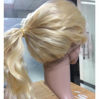 China Silky soft no tangle& shedding blonde 360 ​​human hair wigs brazilian blonde hair full lace wig closure with straight hair for sale