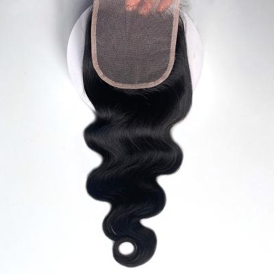 China Factory price 100% body wave raw hair body wave 4x4 lace up closure for brazilian hair for sale