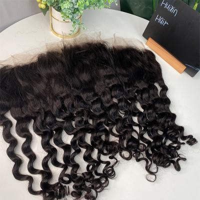 China Unprocessed Hair Weaves 100% Pure Human Hair Factory Price Wholesale Deep Wave 5*5 Lace Closure For Woman Natural Headline for sale