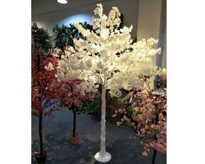 China Environmental Friendly Plastic Pink Artificial Cherry Blossom Tree Silk Wedding Decoration Table Centerpiece On Sale for sale