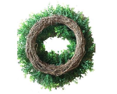 China Cedar Cypress Topiary Artificial Garland Minimalist Natural Fireproof Boxwood Grass Garland for sale