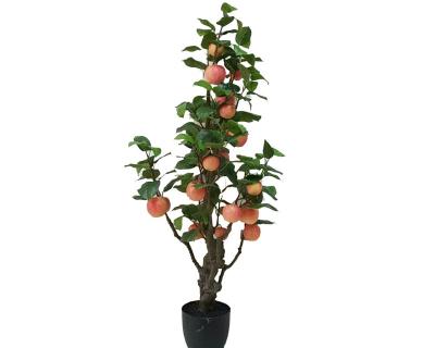 China Environmental friendly indoor decoration large artificial fruit apple tree, real feeling apple tree plant touched for sale