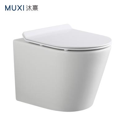 China European Ceramic Wc Double-flow Style Hung Toilets Space Saving Porcelain Tankless Wall Sanitary Ware Wall Hung Toilets for sale