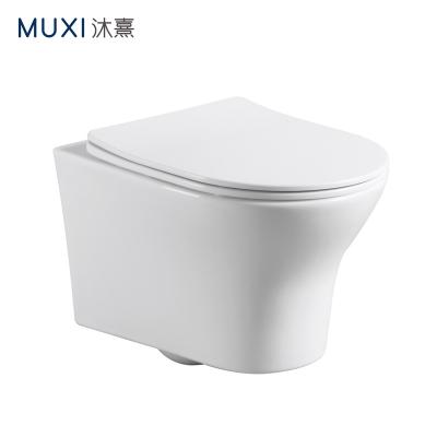 China Wall Hung Toilet One Piece Ceramic Wall Hung Toilets European Villas Double-flow CE Home Bathroom Hanging Toilet For for sale