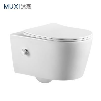 China Double-Flow European Rimless Washdown Wall Mounted Toilet With Bidet Ceramic Wall Mounted Toilet With Bidet For Bathroom for sale