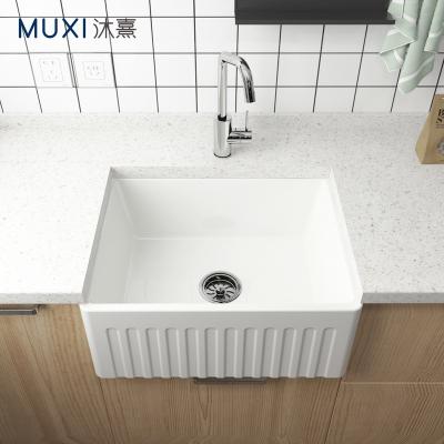 China Without Faucet CUPC North America 23 Inch Single Farmhouse Sink Under The Porcelain Kitchen Sink Apron Mounted Kitchen Sink For Home for sale