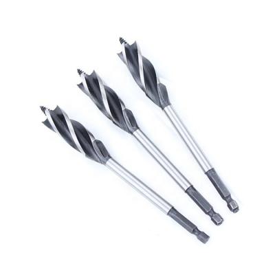 China Wooden Drilling Four Bits Four Blade Hex Leg Hole Slot Woodworking Auger Drill Bits for sale