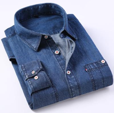 China 2020 anti-pilling fashion anti-pilling cotton long sleeve shirt 100% casual men's jeans for sale