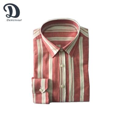 China Anti-pilling Anti-pilling Men's Clothing Fashion Classic Striped Mens Dress Shirts Long Sleeve Plus Size Business Formal Shirts for sale