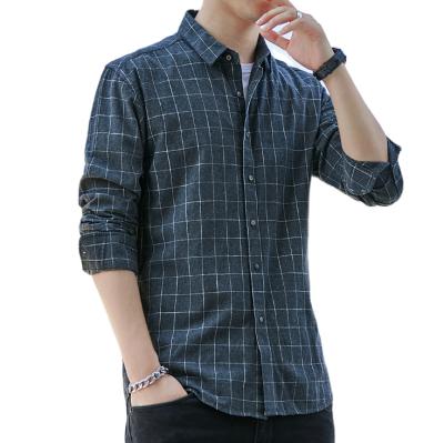 China Wholesale Customizable Adult Cotton Anti-pilling Anti-pilling Long Sleeve Men's Plaid Shirt for sale