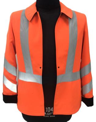 China Anti-Shrink Visible Orange Placket Key 1/2 Mens Cotton Drill Tape Reflective Farmer Workshirts Anti-Shrink for sale