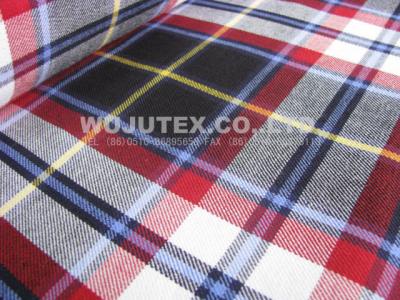 China Competitive Price 180g/sm Twill Peached Plaid Cotton Yarn Dyed Fabric for T Shirt for sale