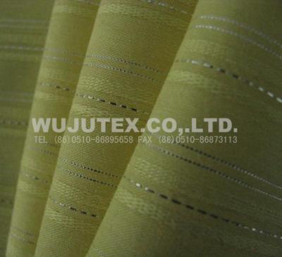 China 90g/sm Yellow Cotton Nylon Fabric Spandex Lurex , Plain Weave, Dobby Stripe for sale