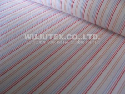 China Plain weave Cotton Nylon Fabric / spandex stripe fabric with blue / yellowred / white for sale