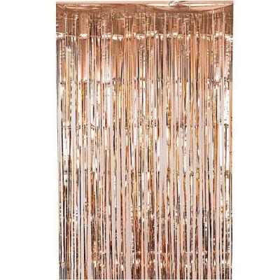 China Party Decoration Foil Fringe Curtains Backdrop Metallic Tinsel Curtain Foil Photo Backdrop for Birthday Shower Baby Shower Bridal Decor for sale