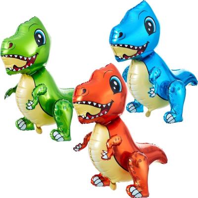 China Party deco 3 Pieces Position Dinosaur Self Balloons 3D Dinosaur Balloons Foil Balloon for sale