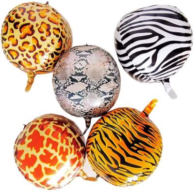 China Party Decor 22 Inch 4D Foil Balloons For Party Decoration Tiger Giraffe Leopard Zebra Snake Jungle Animal Themed Balloons for sale