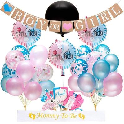 China Party Decorations Baby Gender Reveal Party Supplies Gender Reveal Decorations With Jumbo Black Gender Reveal Balloon for sale