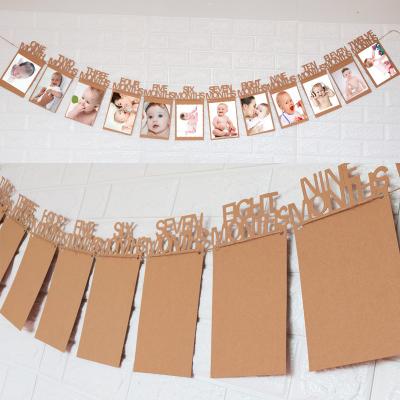 China Baby Boy First Baby Boy Photo Banner Photo Frame Baby Shower Party Decoration Birthday Party Decorations Baby Photo Frame Party Home Decor for sale