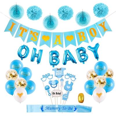 China Party Decorations Blue Baby Shower Boy It's A Boy Banner For 1st Baby Shower Birthday Party Decoration Supplies for sale